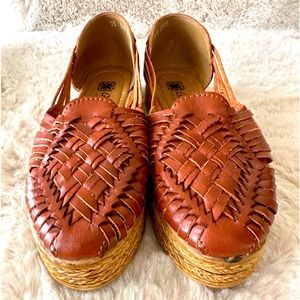 Mexican woman’s leather huaraches